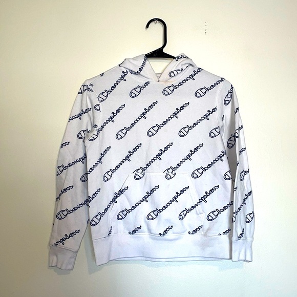 Champion | Black & White Printed Pullover Hoodie - Picture 1 of 6